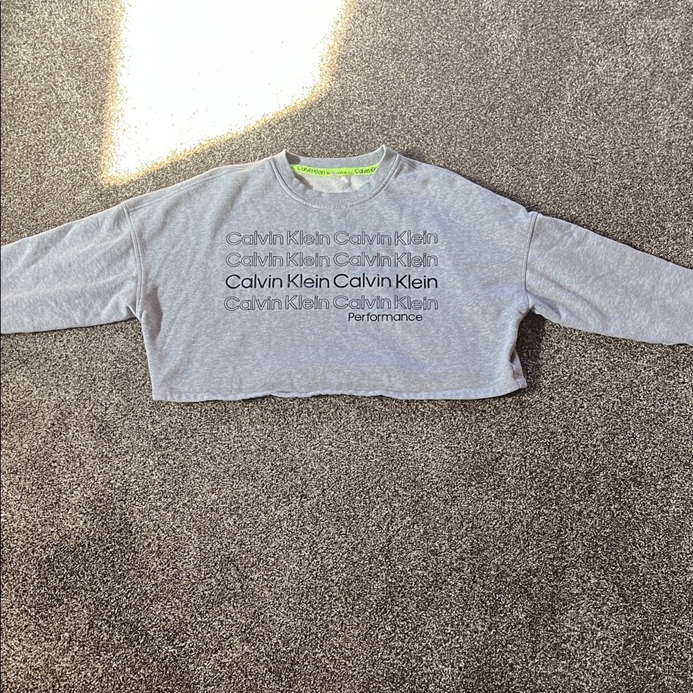 Calvin Klein Gray Cropped Sweatshirt